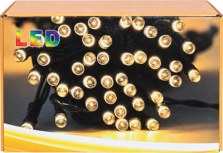 Instalație luminoasă LED solară de Crăciun, 7,5 m, 50 LED-uri, albă