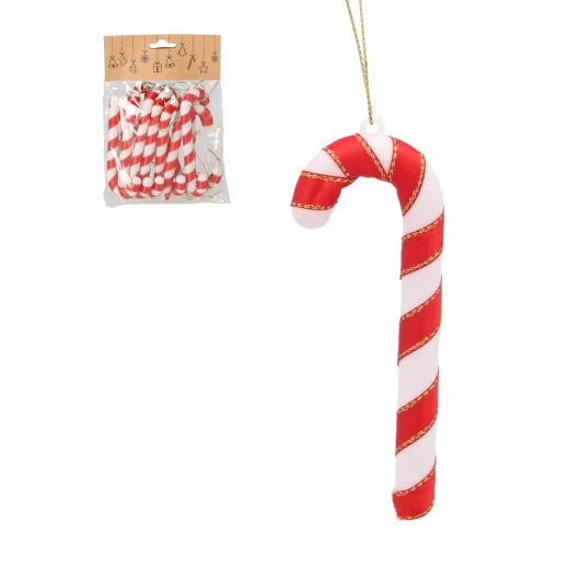 Set de ornamente de Crăciun bastonașe de zahăr 12 cm – 12 buc