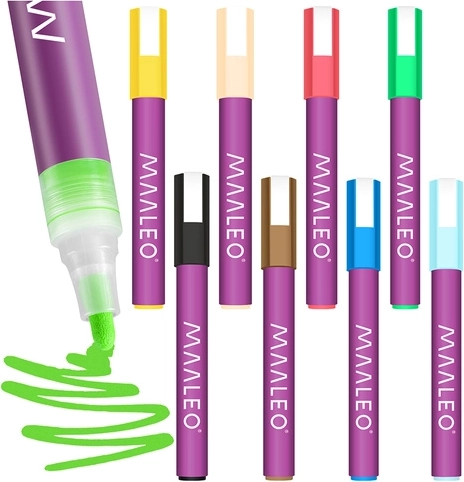 Markere acrilice MAALEO, set 8 culori