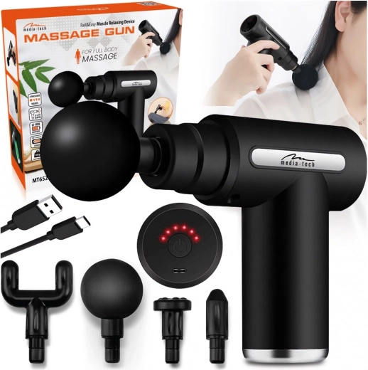 Pistol de masaj Massage Gun cu 4 capete