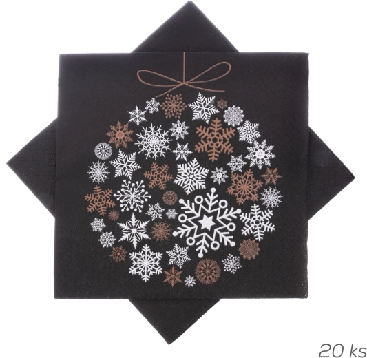 Șervețele din hârtie Baňka negre 33 × 33 cm, 20 buc.