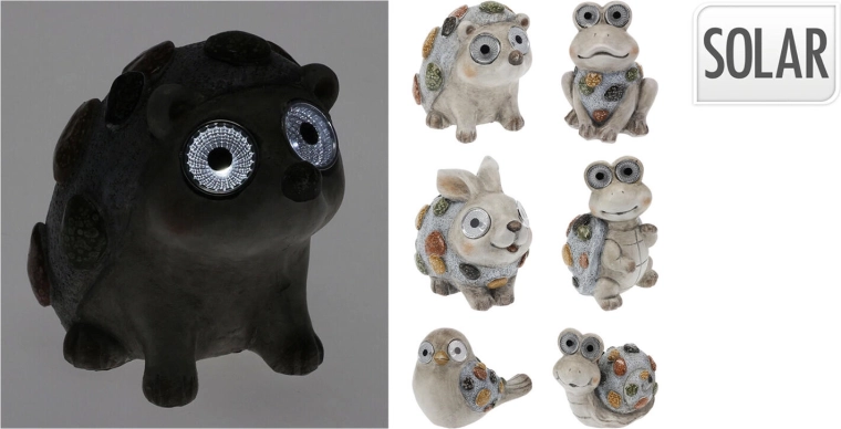 Figurine solare LED pentru grădină din polirezina – mix de specii