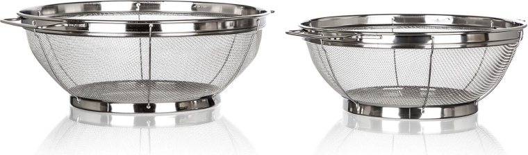 Site din inox cu suport AKCENT, set 2 buc (21,5 și 24,5 cm)