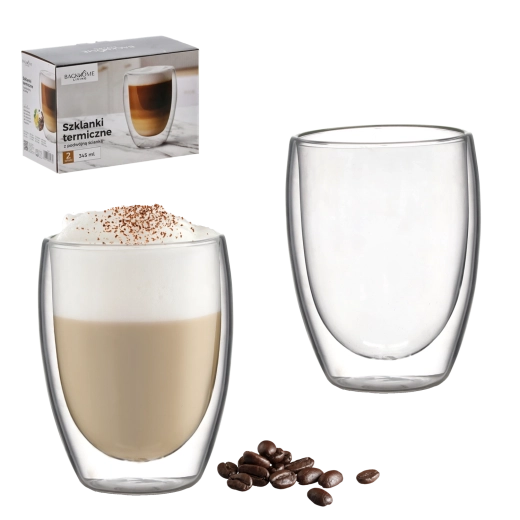 Pahare termice cu perete dublu 345 ml – set 2 buc
