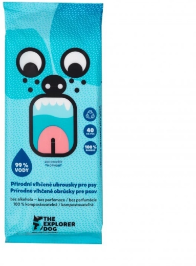 Explorer Dog șervețele umede biodegradabile pentru câini 40 buc