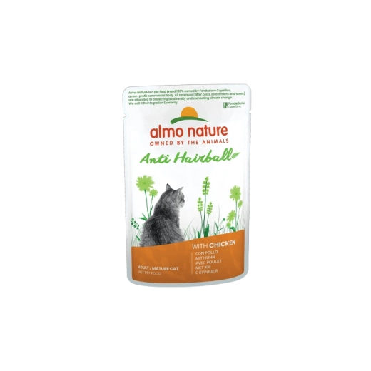 Almo Nature Anti-Hairball plic pentru pisici, pui 70 g