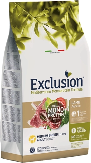 Exclusion Adult Medium granule pentru câini – miel 3 kg