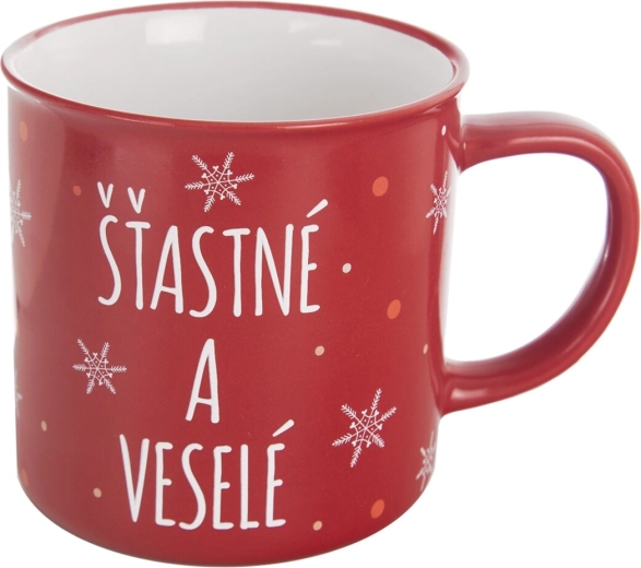 Cană ceramică Fulg „Sărbători fericite și vesele” 0,51 l