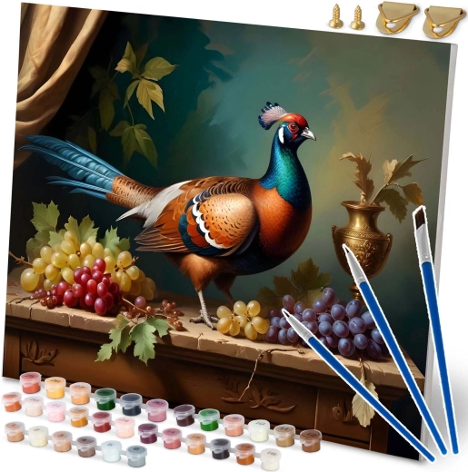 Pictură după numere 40 × 50 cm – fazan, natură moartă MASSIDO