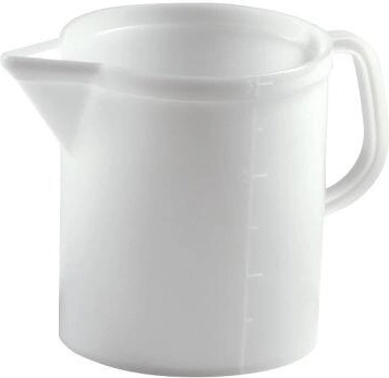 Cană gradată din plastic 3 l cu scară de măsurare – albă