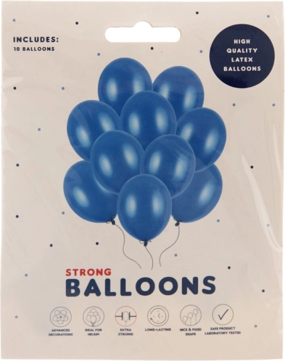 Baloane din latex albastru perlat 27 cm (10 buc.)