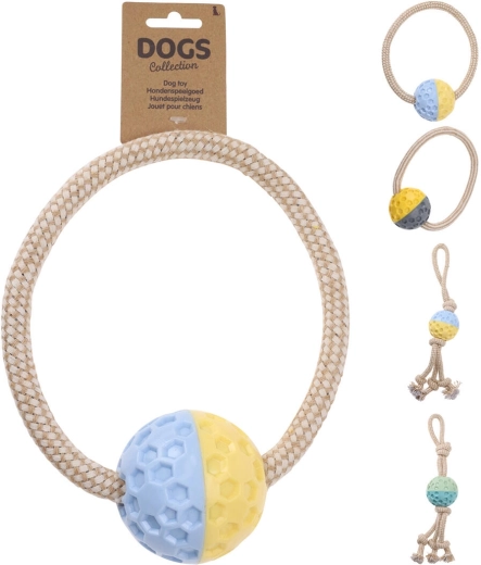 Minge care piuie cu funie pentru câini din TPR și bumbac