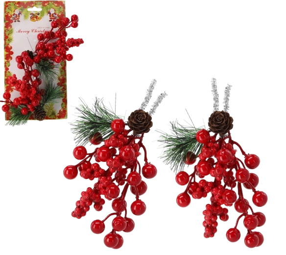 Ramuri decorative cu scoruşe și conuri, set 2 bucăți