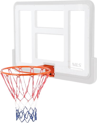 Inel de baschet NILS pentru perete cu plasă din nailon 45 cm
