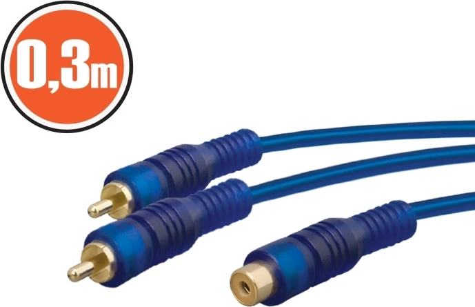 Cablu splitter RCA de 0,3 m, albastru