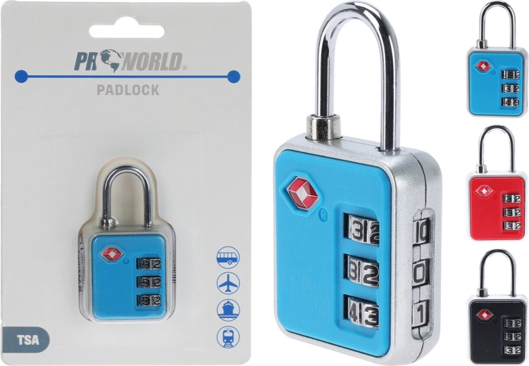 Lacăt de călătorie TSA, mix de culori