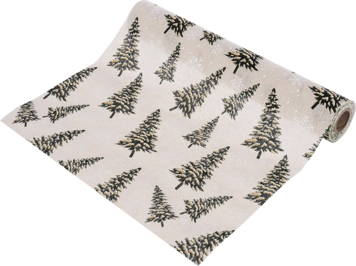 Traversă de masă de Crăciun cu motiv de brăduți 250 × 28 cm - 1 bucată