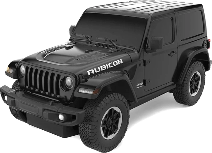 Jeep Wrangler JL cu telecomandă Rastar la scara 1:24, negru