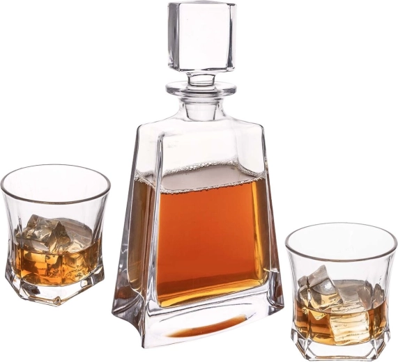 Set complet: carafă + 2 pahare în design unitar