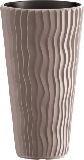 Ghiveci Prosperplast Sandy Slim 37 l mocca cu inserție