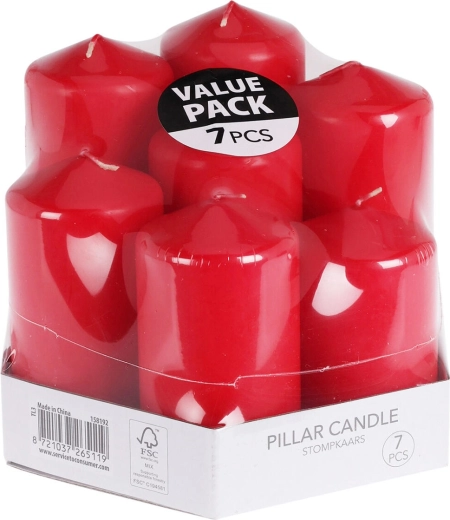 Set de lumânări roșii – colecție decorativă din 7 piese