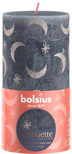 Lumânare rustică 130 × 68 mm albastru ardezie