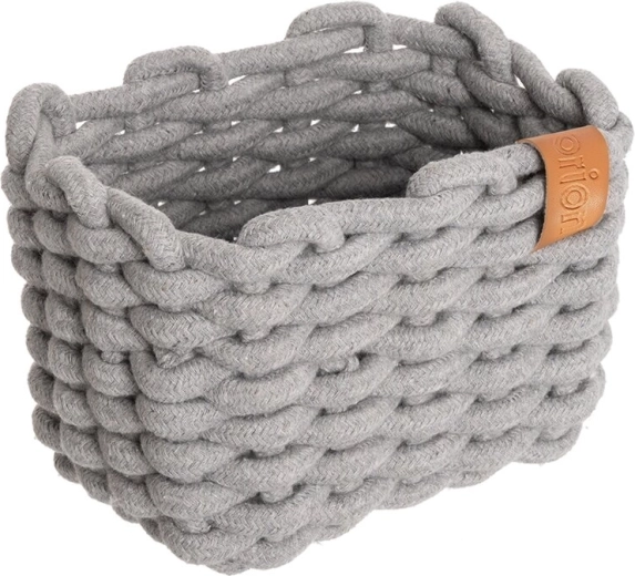 Coșuleț de depozitare din bumbac Skandi gri 19,5 × 14 × 14 cm