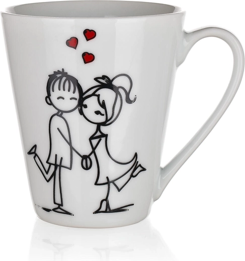 Cană ceramică LOVE 330 ml – mix de decorațiuni romantice