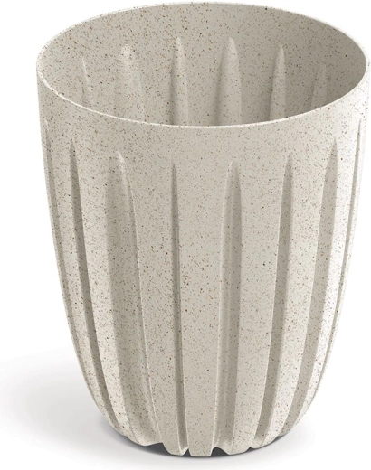Ghiveci Wario Eco Wood 19,2 cm alb cu decor de lemn