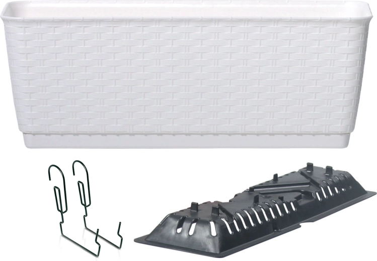 Jardinieră cu cârlige RATOLLA PW 59 cm albă