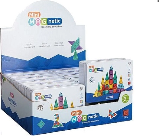 Mini set de construcție magnetic în cutie, 45 de piese