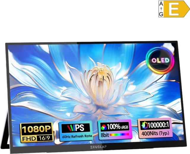 Monitor portabil tactil OLED Zeuslap 13,3" Full HD