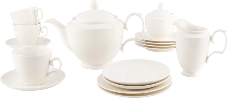 Serviciu de cafea MariaPaula ecru klasyka 21 piese pentru 6 persoane