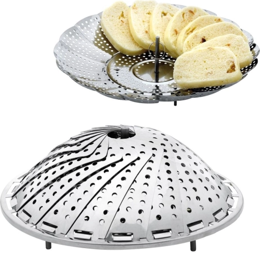 Coș de abur pliabil din oțel inoxidabil 17–28 cm