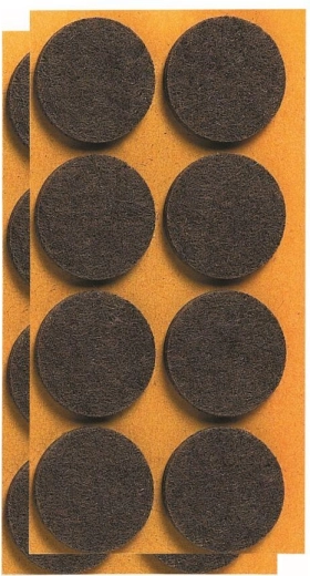 Tampoane de fetru autoadezive pentru mobilier 28 mm, maro (12 buc)