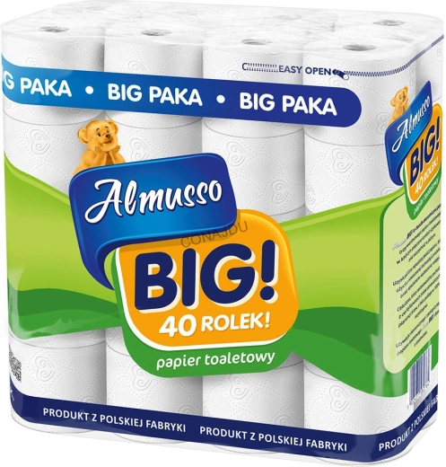 Hârtie igienică BIG, 3 straturi din celuloză, pachet 40 buc, FSC
