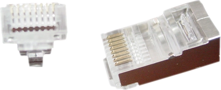Conector de rețea ecranat, cu trecere, RJ45 8P8C - 10 buc.