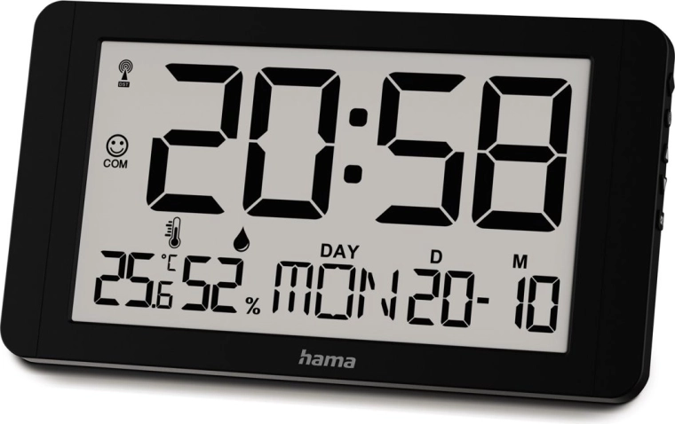 Ceas de perete controlat radio Hama Cuba negru