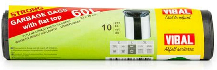 Saci de gunoi 60 l, 10 buc.