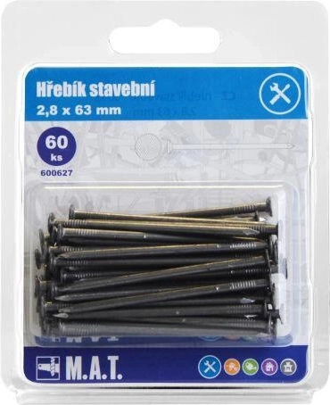 Cuie pentru construcții 63 × 2,8 mm, 60 buc.