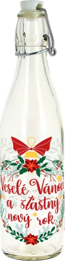 Sticlă de sticlă cu închidere tip clips 540 ml Crăciun Fericit