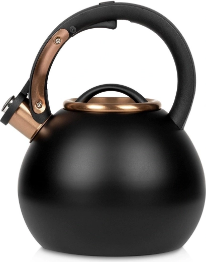 Fierbător Vilde din oțel inoxidabil cu fluier, 3 l, negru