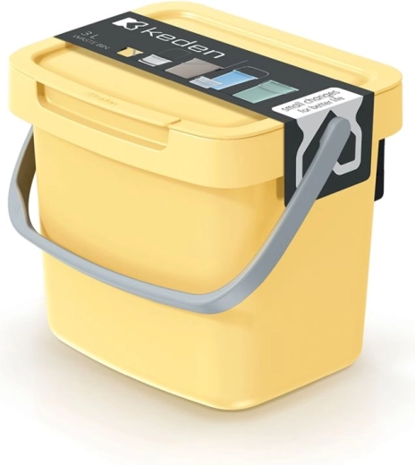 Coș de gunoi 3 l cu capac galben deschis SYSTEMA Q COLLECT