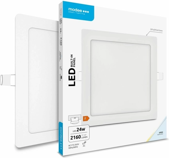 Modee Lighting panou LED pătrat încastrat 24 W alb rece