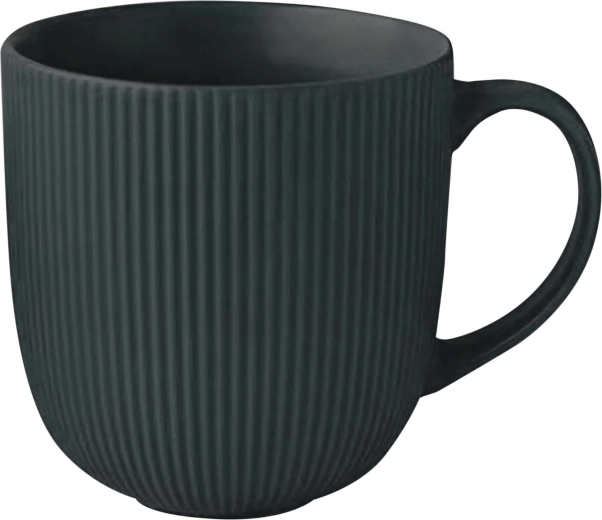 Cană ceramică KITCHISIMO 510 ml, striată, verde închis