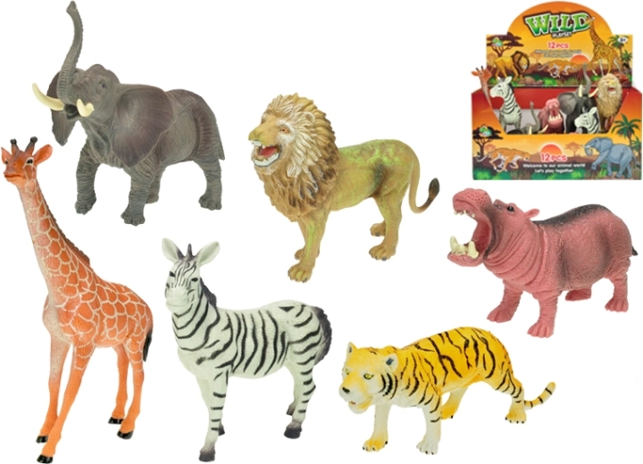 Animale de safari 15–20 cm, set 12 buc