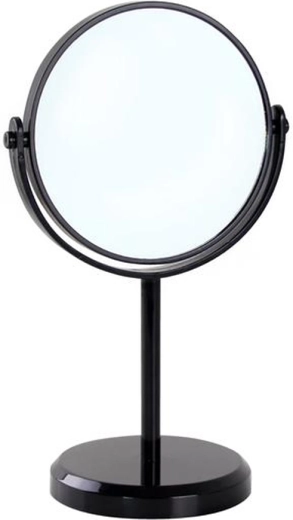 Oglindă cosmetică de masă, dublă față, TORO 15 cm, neagră