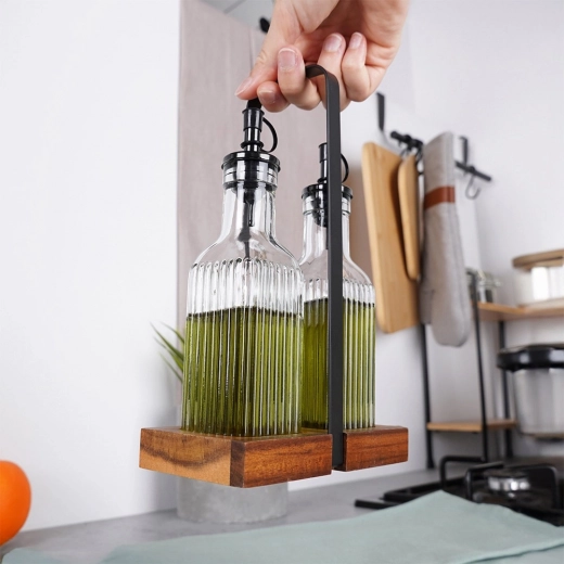 Suport stabil din lemn cu mâner metalic