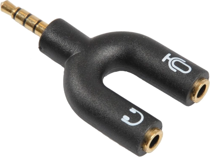 Adaptor Sencor de la jack de 3,5 mm cu 4 contacte la 2× jack de 3,5 mm cu 3 contacte