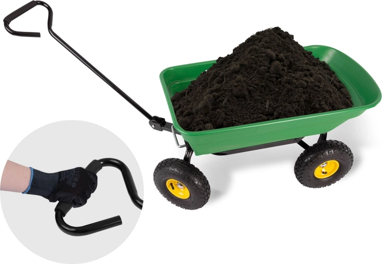 Roți pneumatice și mâner confortabil